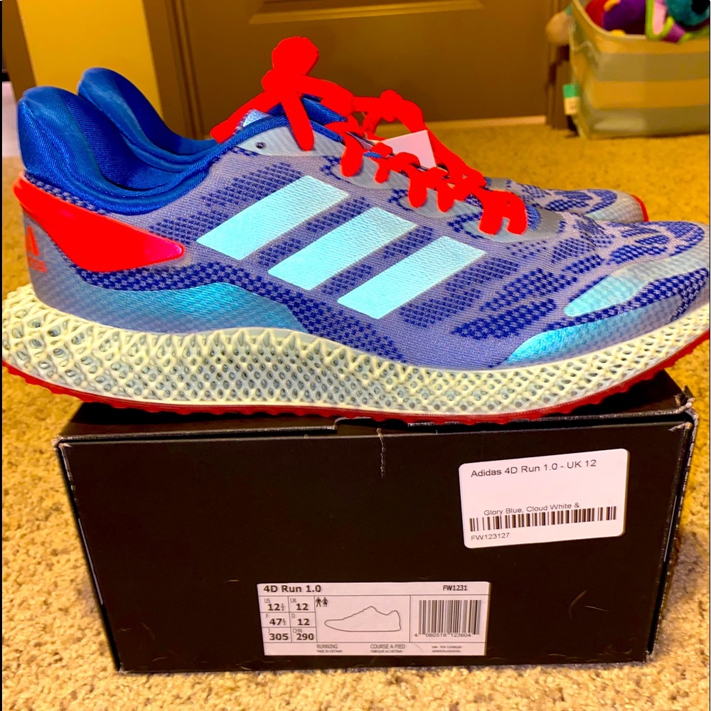 🆕🚹 Adidas 4D Run 1.0 “Glory Blue”🏃🏽‍♂️,12.5💯